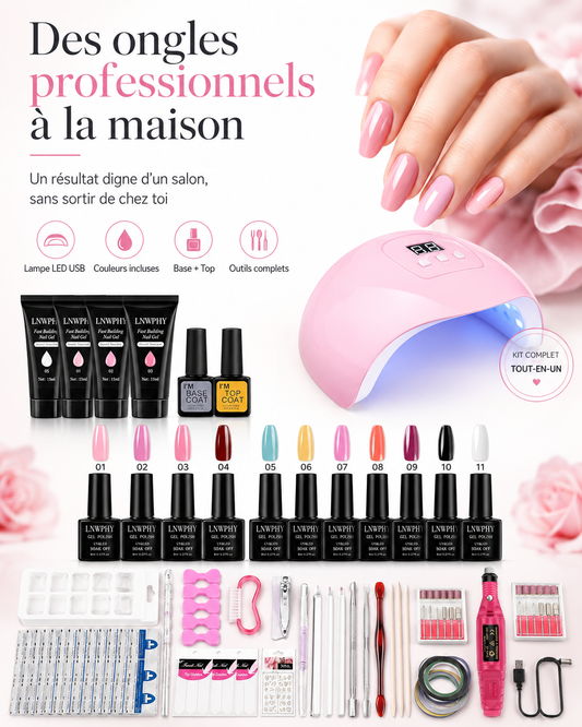 Kit Manucure Pro — Lampe UV, Ponceuse & Gels : Salon à la Maison en 30 min